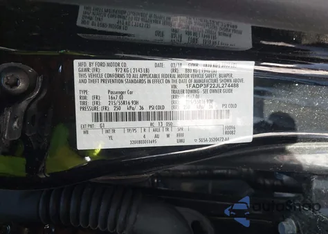 2018 Ford Focus Se from USA, damaged, VIN 1FADP3F22JL274488